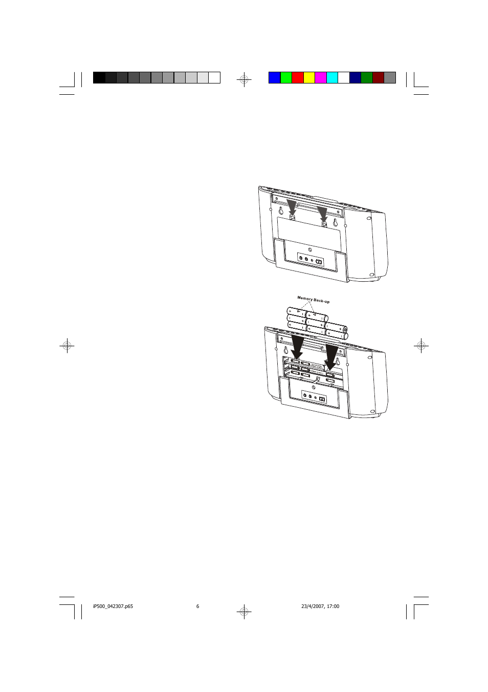 Installing the batteries | Emerson Radio iP500 User Manual | Page 7 / 44