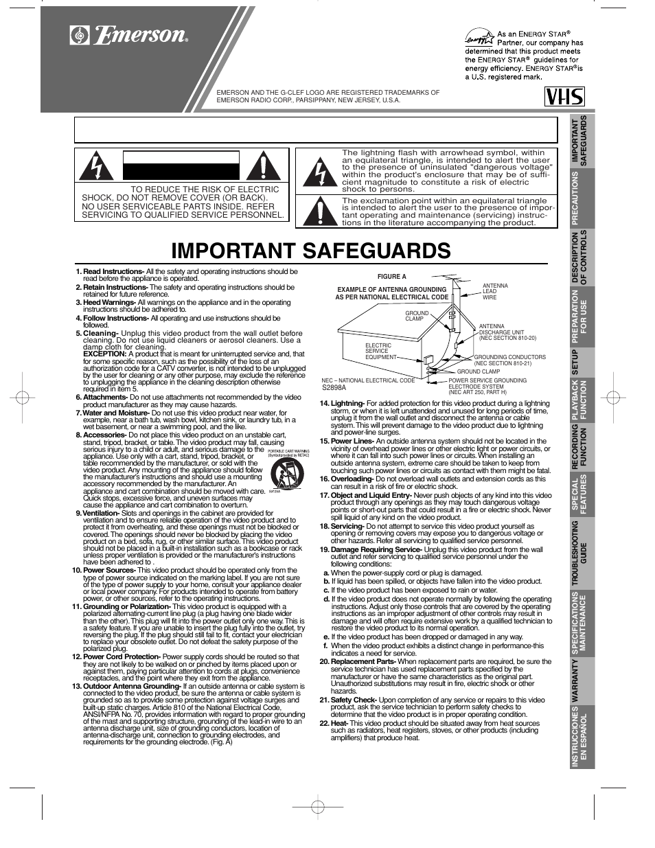 Emerson EWV601B User Manual | 8 pages