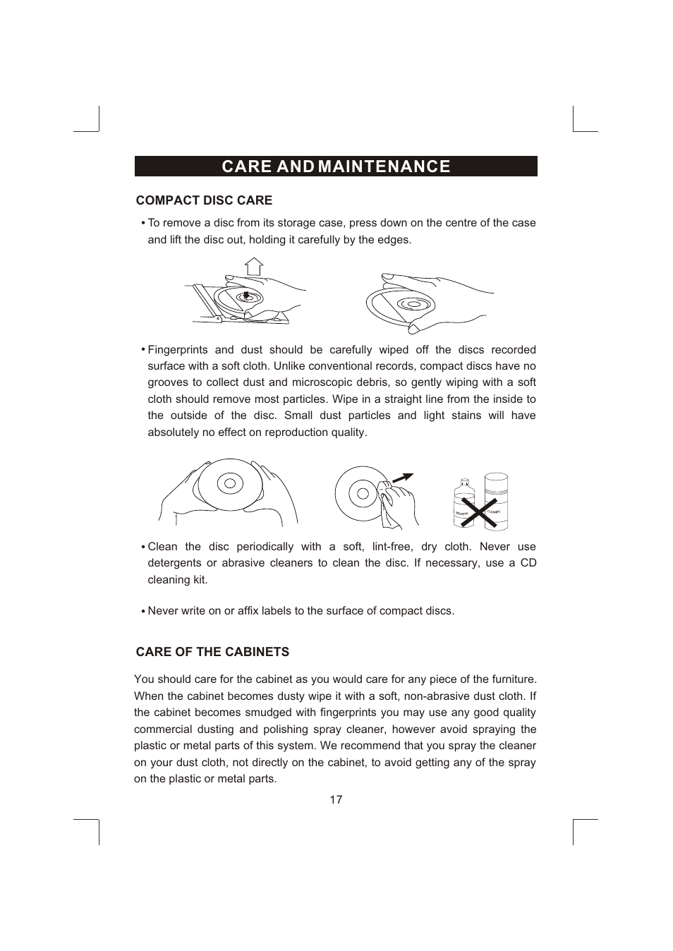 Care and maintenance | Emerson NR303TTC User Manual | Page 18 / 21