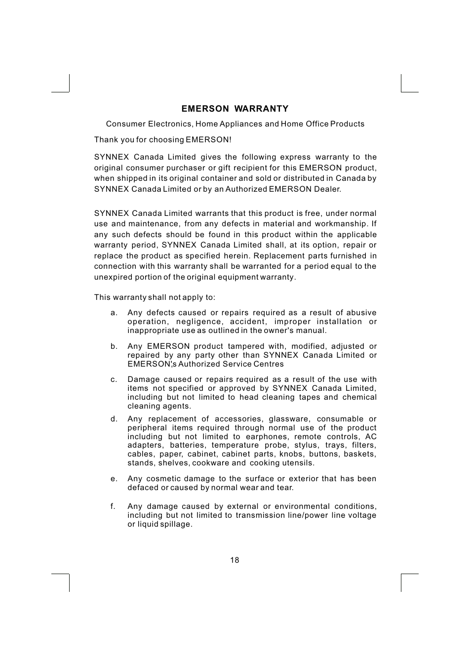 Emerson NR303TTC User Manual | Page 19 / 21