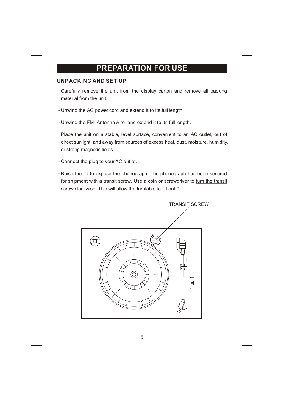 Preparation for use | Emerson NR303TTC User Manual | Page 6 / 21