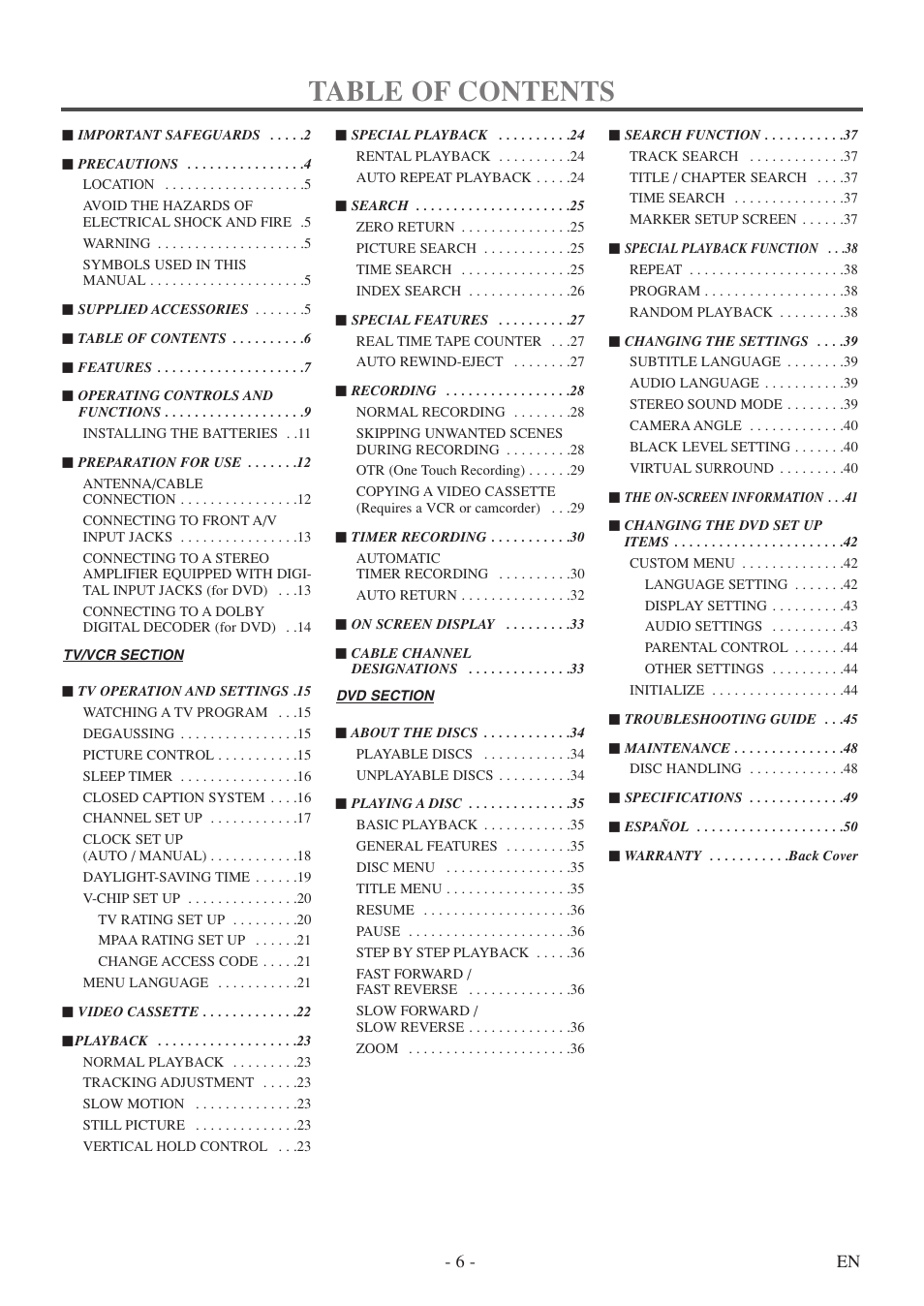 Emerson EWC19T5 User Manual | Page 6 / 56