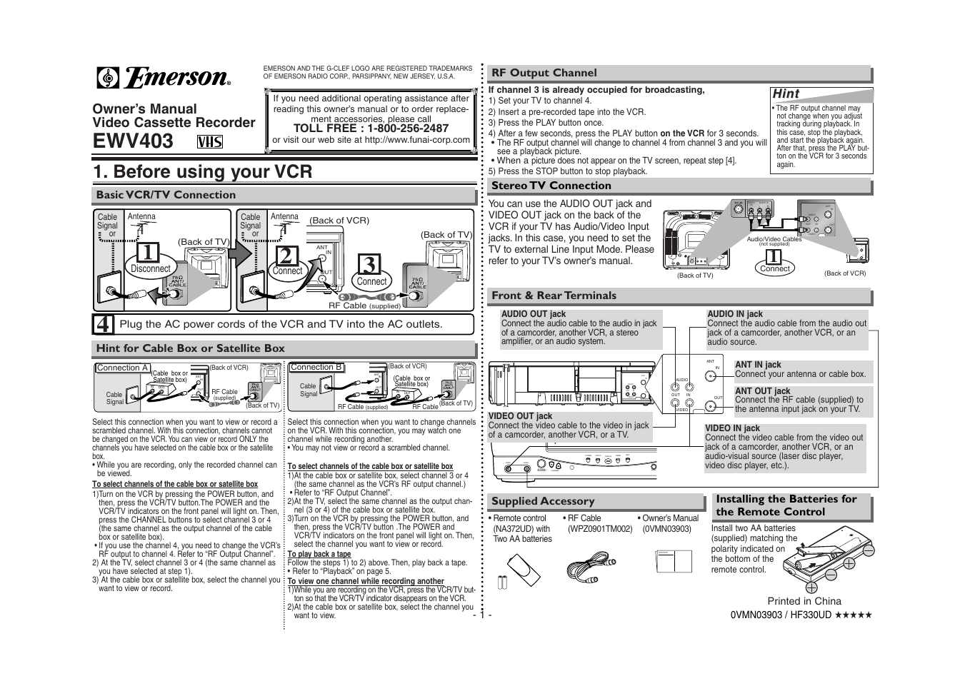 Emerson EWV403 User Manual | 8 pages