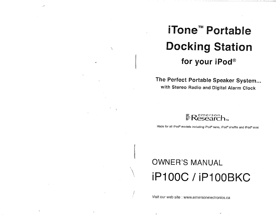 Emerson ITONE IP100C User Manual | 9 pages