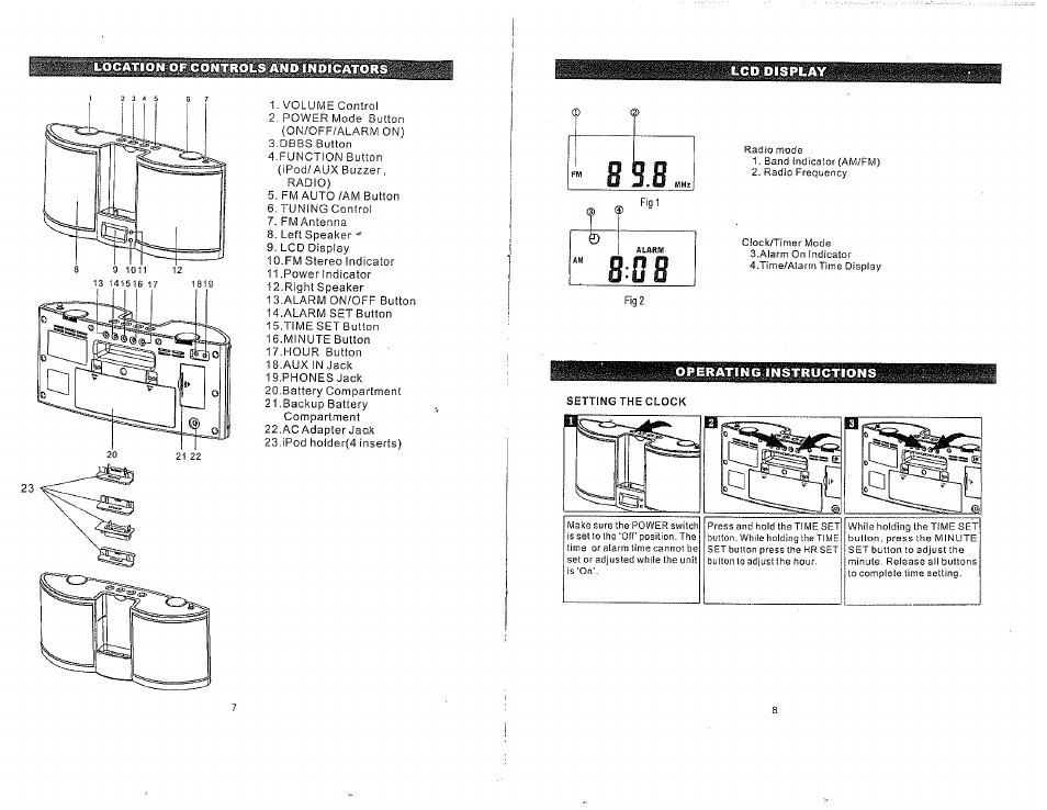 Locatlbn of controls and indicators, Lcd display, Operating instructions | Emerson ITONE IP100C User Manual | Page 5 / 9