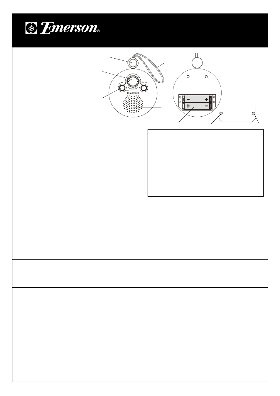 Emerson Radio RP188 User Manual | 1 page