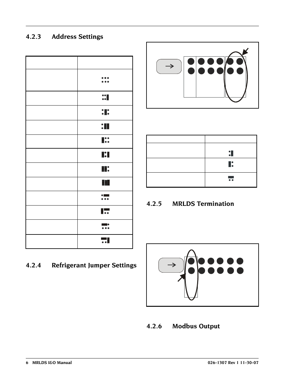 3 address settings, 4 refrigerant jumper settings, 5 mrlds termination | 6 modbus output | Emerson MRLDS User Manual | Page 12 / 20