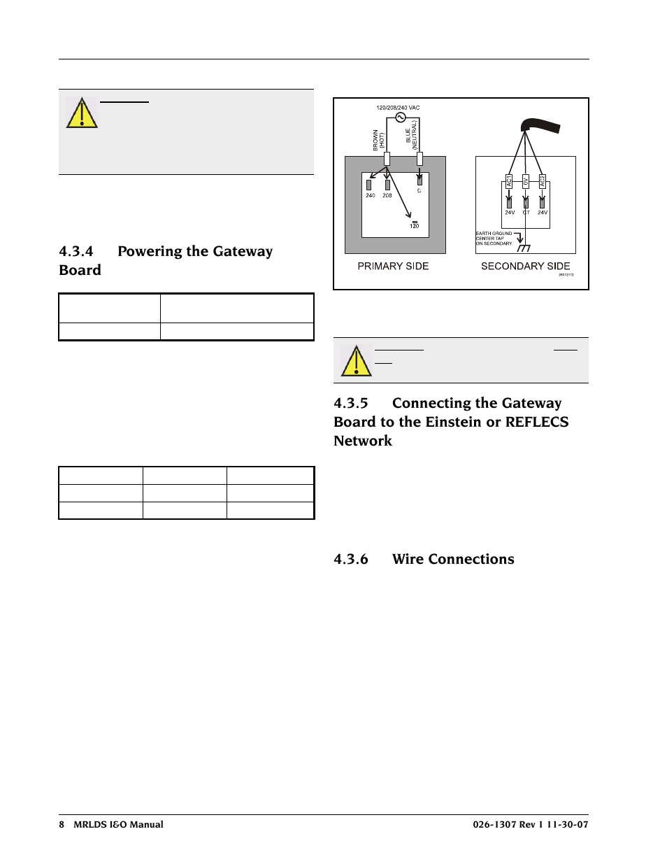 4 powering the gateway board, 6 wire connections | Emerson MRLDS User Manual | Page 14 / 20