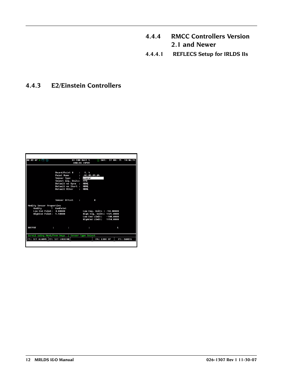 3 e2/einstein controllers, 4 rmcc controllers version 2.1 and newer, 1 reflecs setup for irlds iis | Emerson MRLDS User Manual | Page 18 / 20