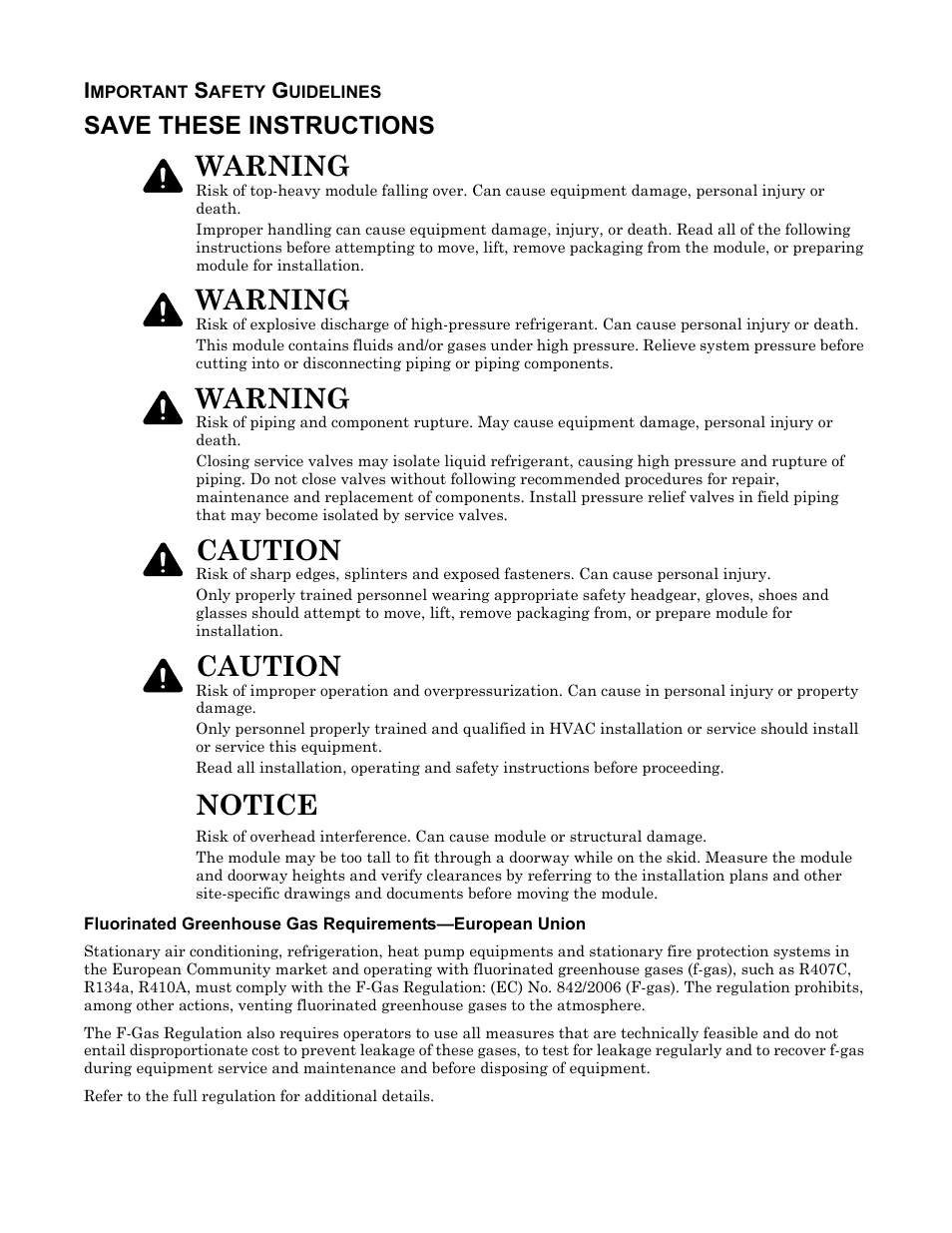 Important safety guidelines, Save these instructions, Notice | Warning, Caution | Emerson Liebert XDR User Manual | Page 2 / 40