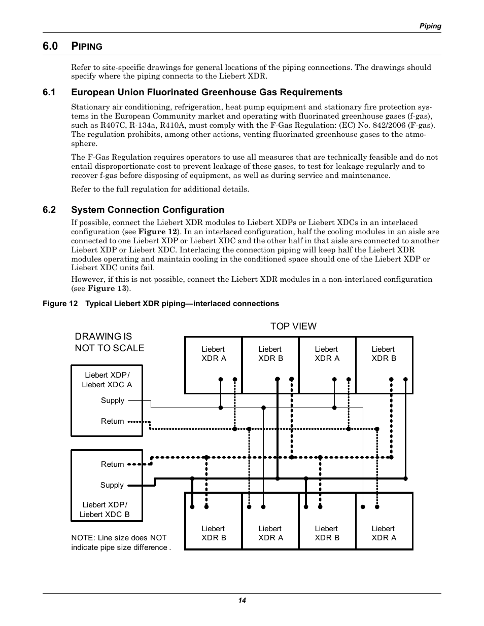 0 piping, 2 system connection configuration, Iping | System connection configuration | Emerson Liebert XDR User Manual | Page 20 / 40