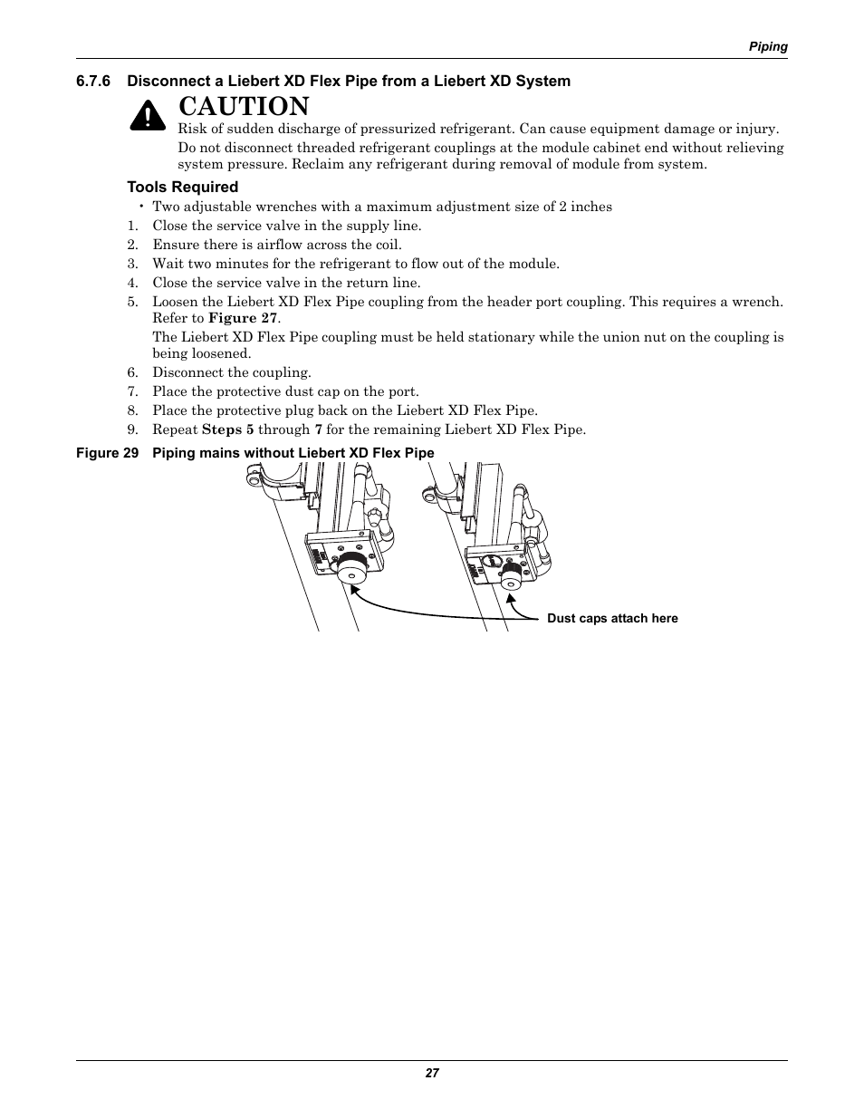 Tools required, Caution | Emerson Liebert XDR User Manual | Page 33 / 40