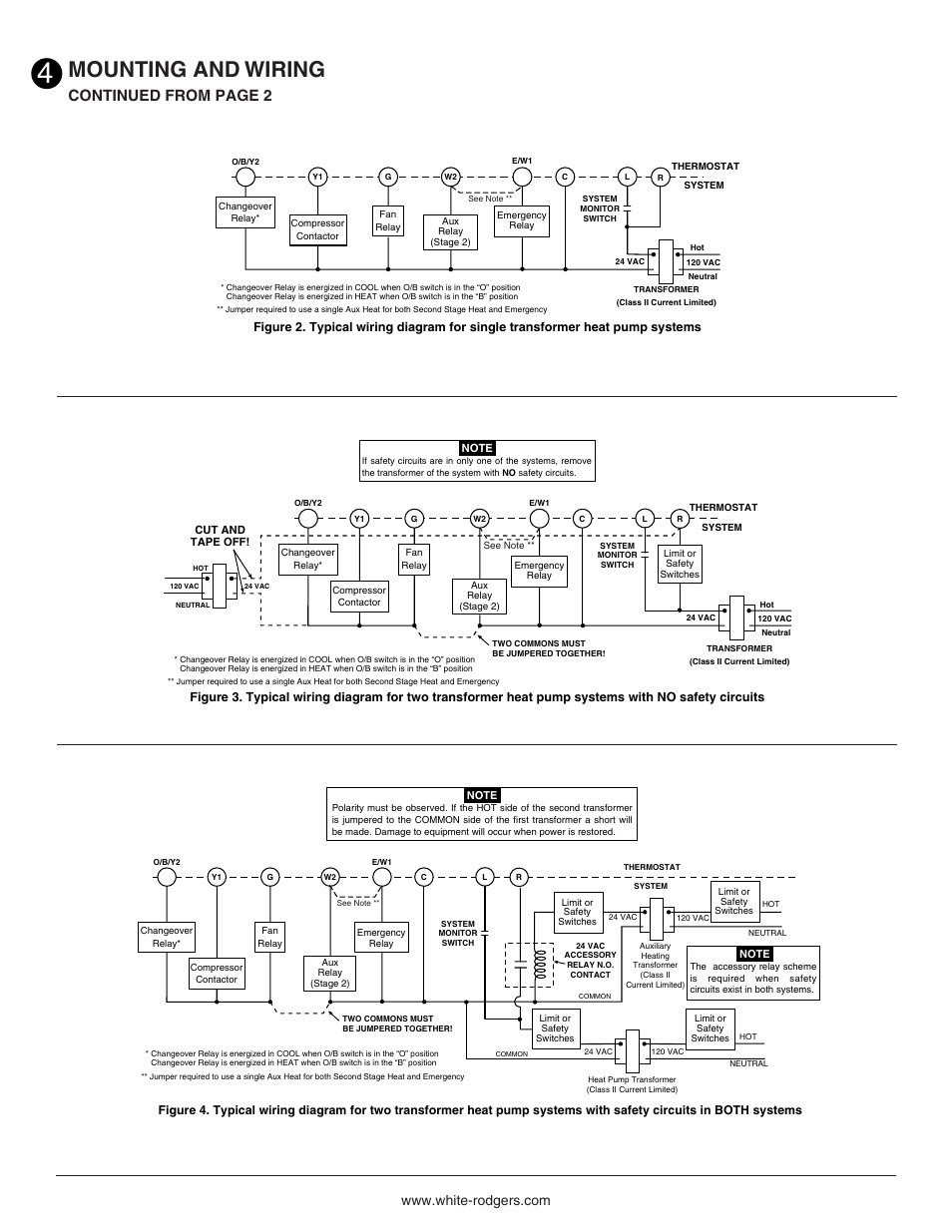 Mounting and wiring, Continued from page 2 | Emerson 1F73 User Manual | Page 3 / 8