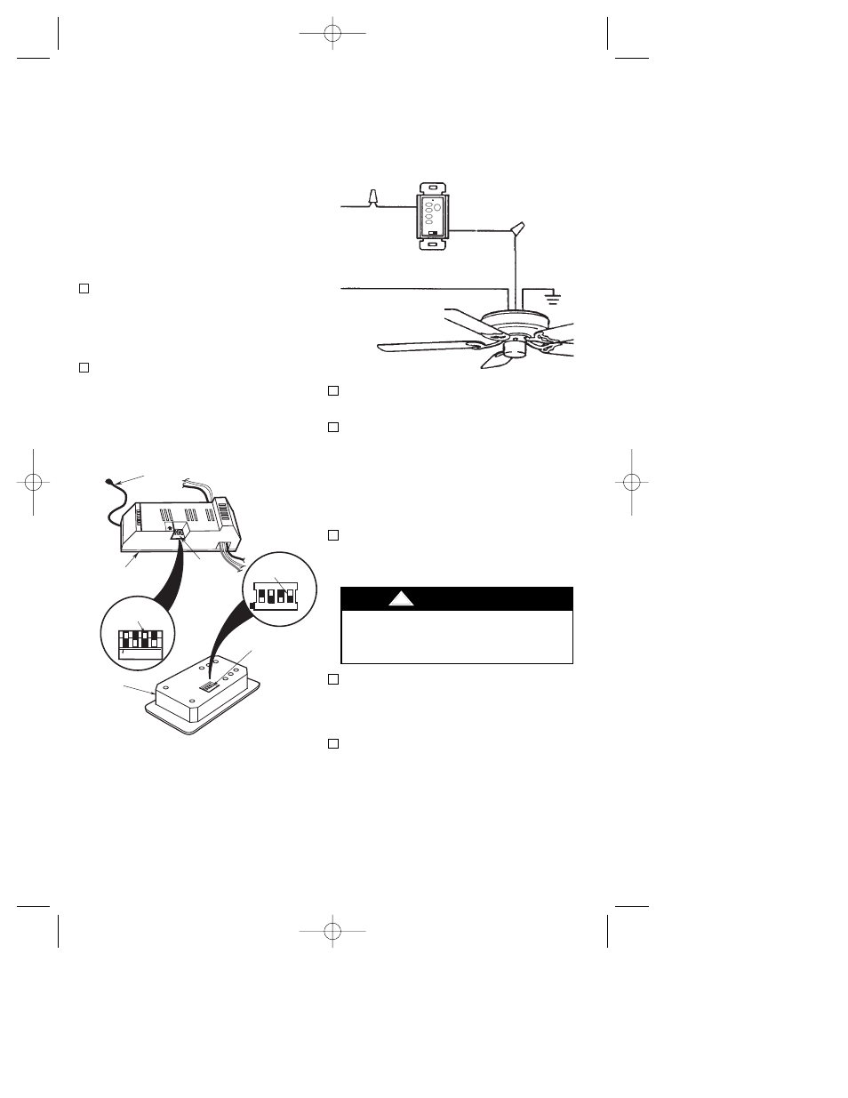 Installation of wall control, Warning, Single-pole installation | Emerson CF4600GLZ00 User Manual | Page 13 / 20