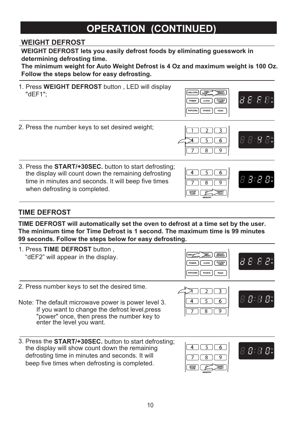 Operation (continued) | Emerson Radio MW9325SL User Manual | Page 11 / 32