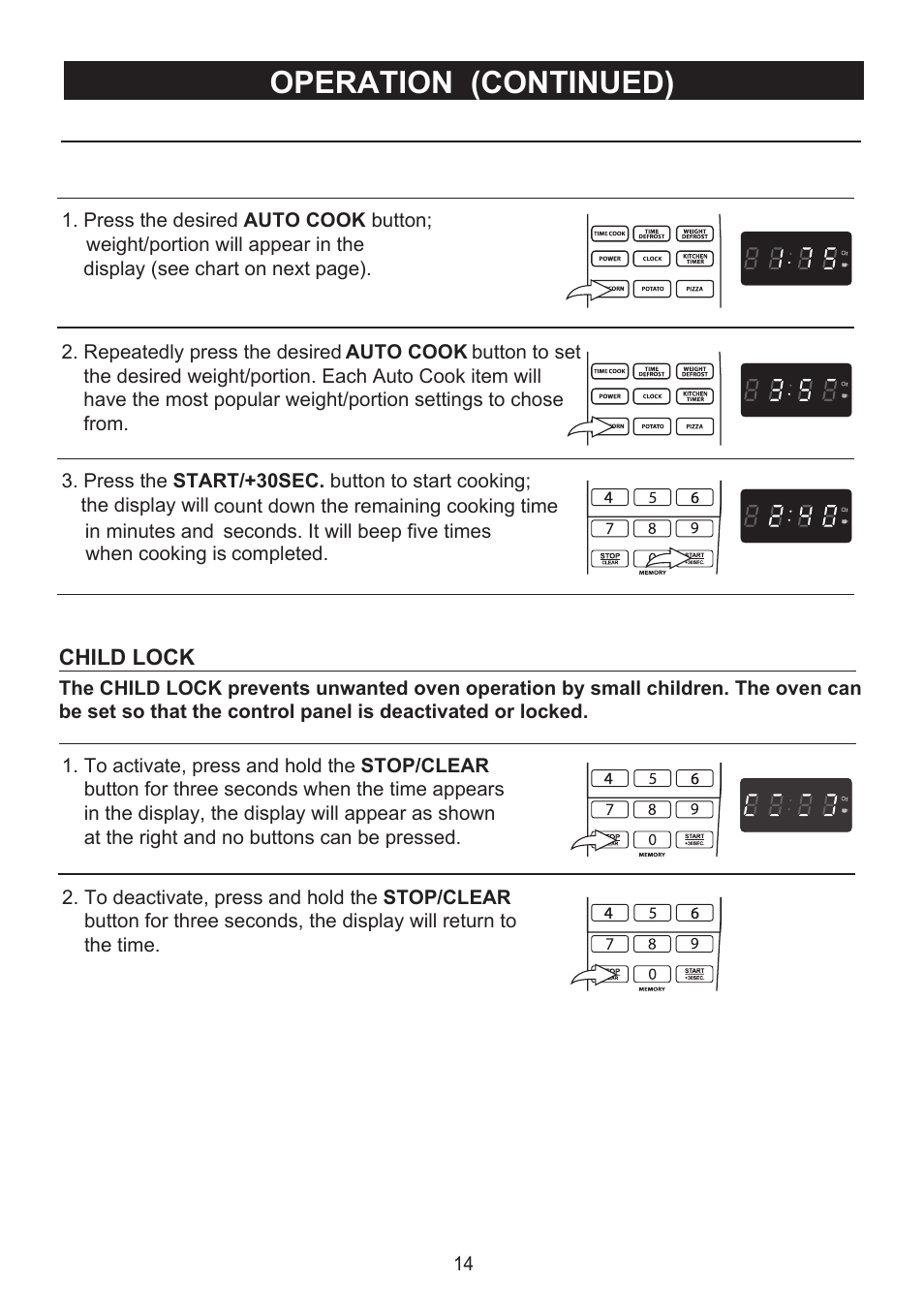 Operation (continued) | Emerson Radio MW9325SL User Manual | Page 15 / 32