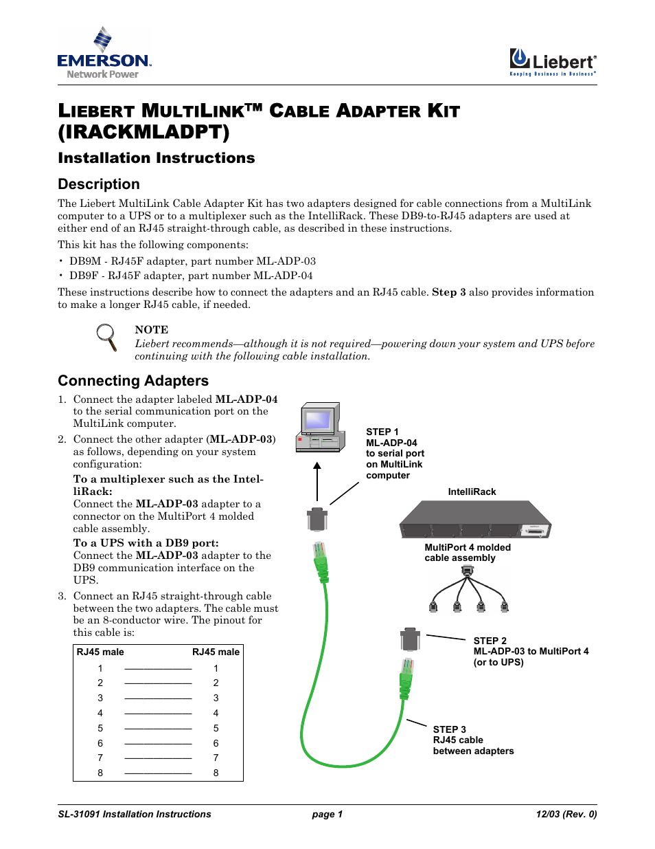 Emerson SL-31091 User Manual | 1 page