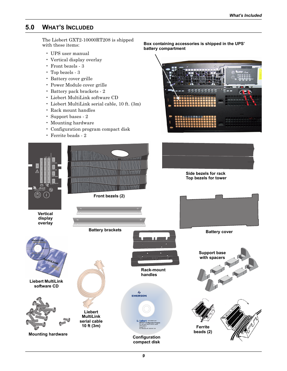 0 what’s included, Ncluded | Emerson Liebert GXT2-10000RT208 User Manual | Page 15 / 56