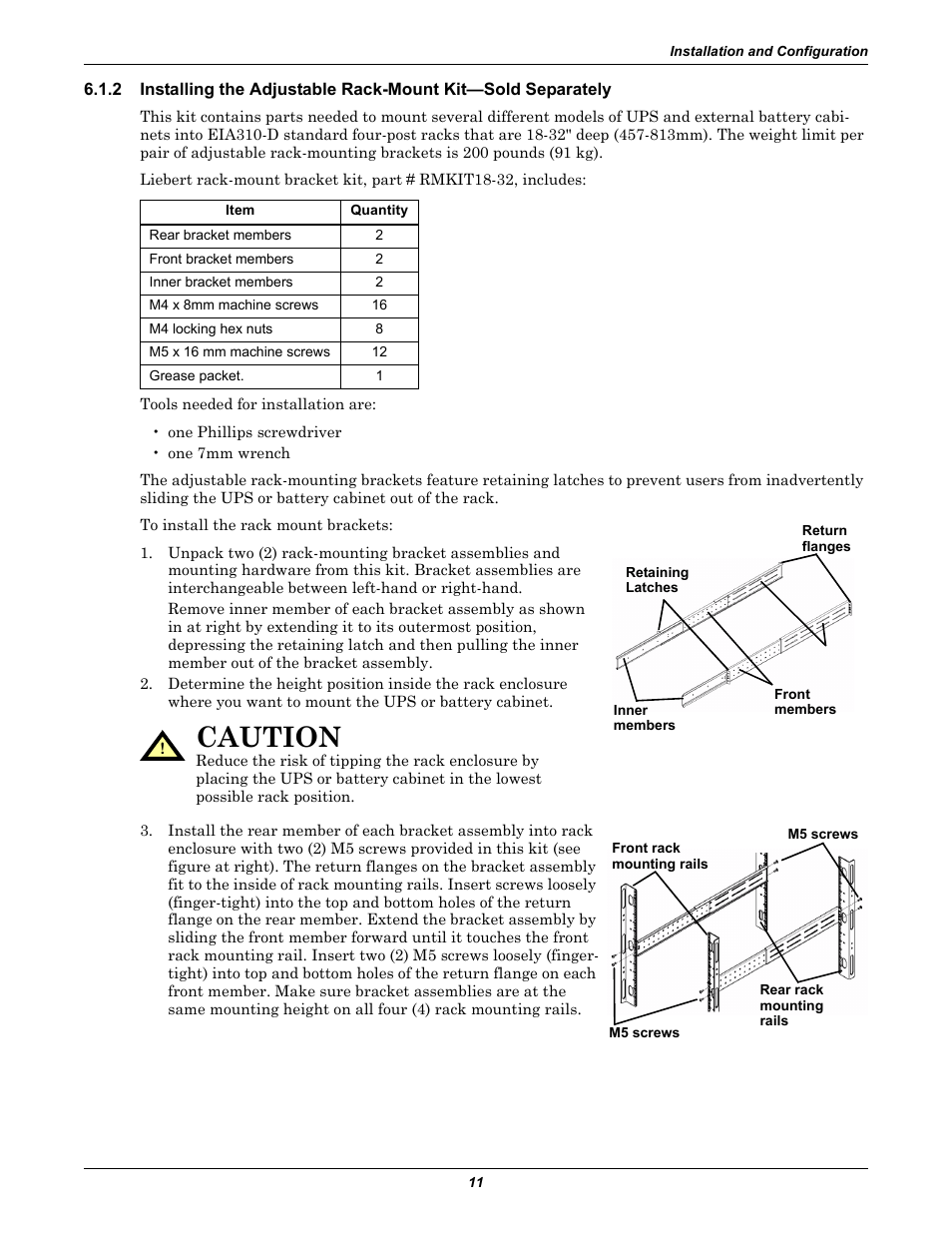 Caution | Emerson Liebert GXT2-10000RT208 User Manual | Page 17 / 56