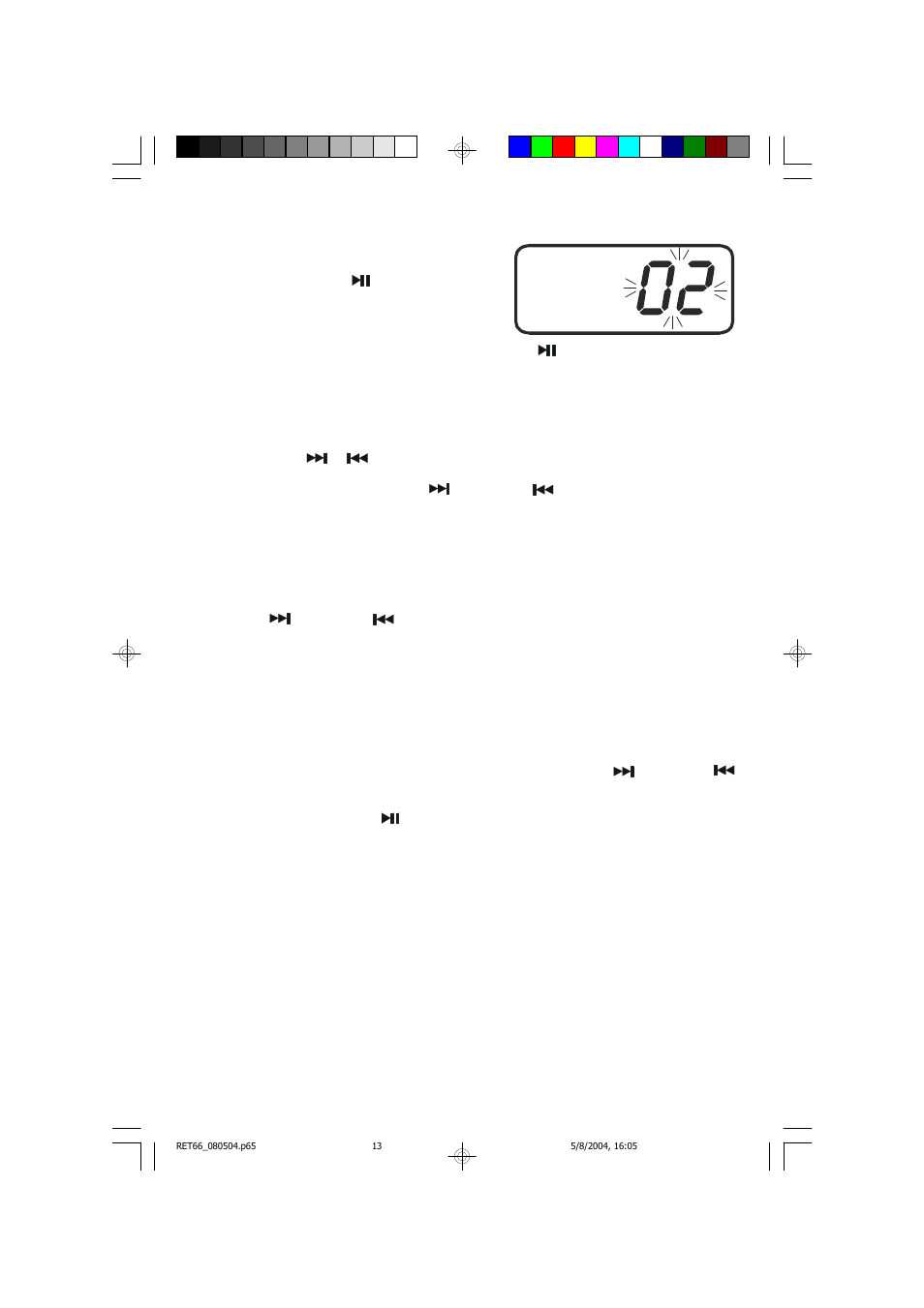 Pause control, Skip/search / controls | Emerson Radio RET66BK User Manual | Page 14 / 24