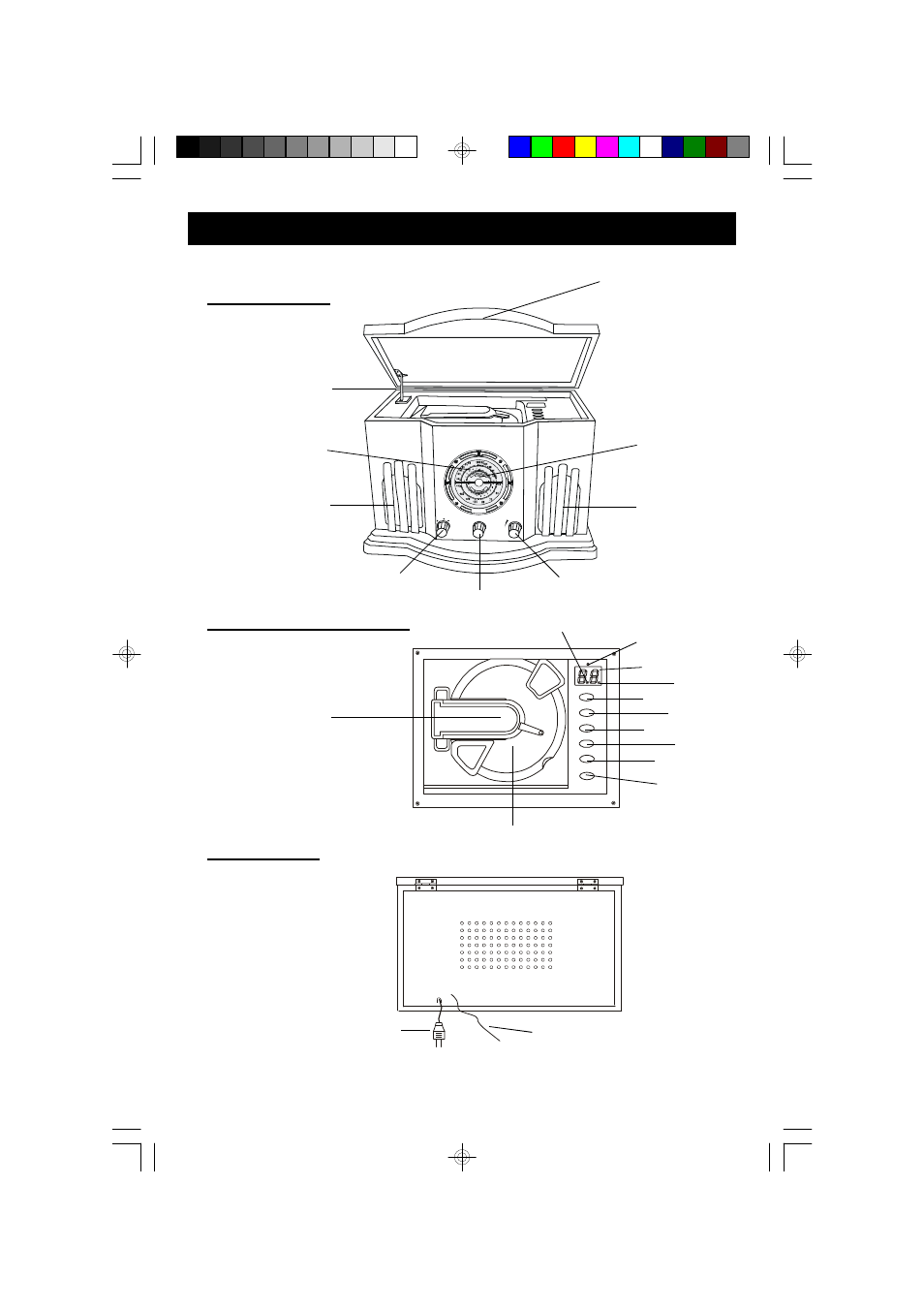 Location of controls and indicators, Front panel back panel top view (cd player) | Emerson Radio NR51 User Manual | Page 7 / 16