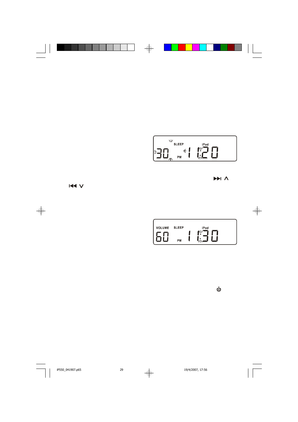 Sleep to music timer (main unit only) | Emerson Radio iP550 User Manual | Page 30 / 36