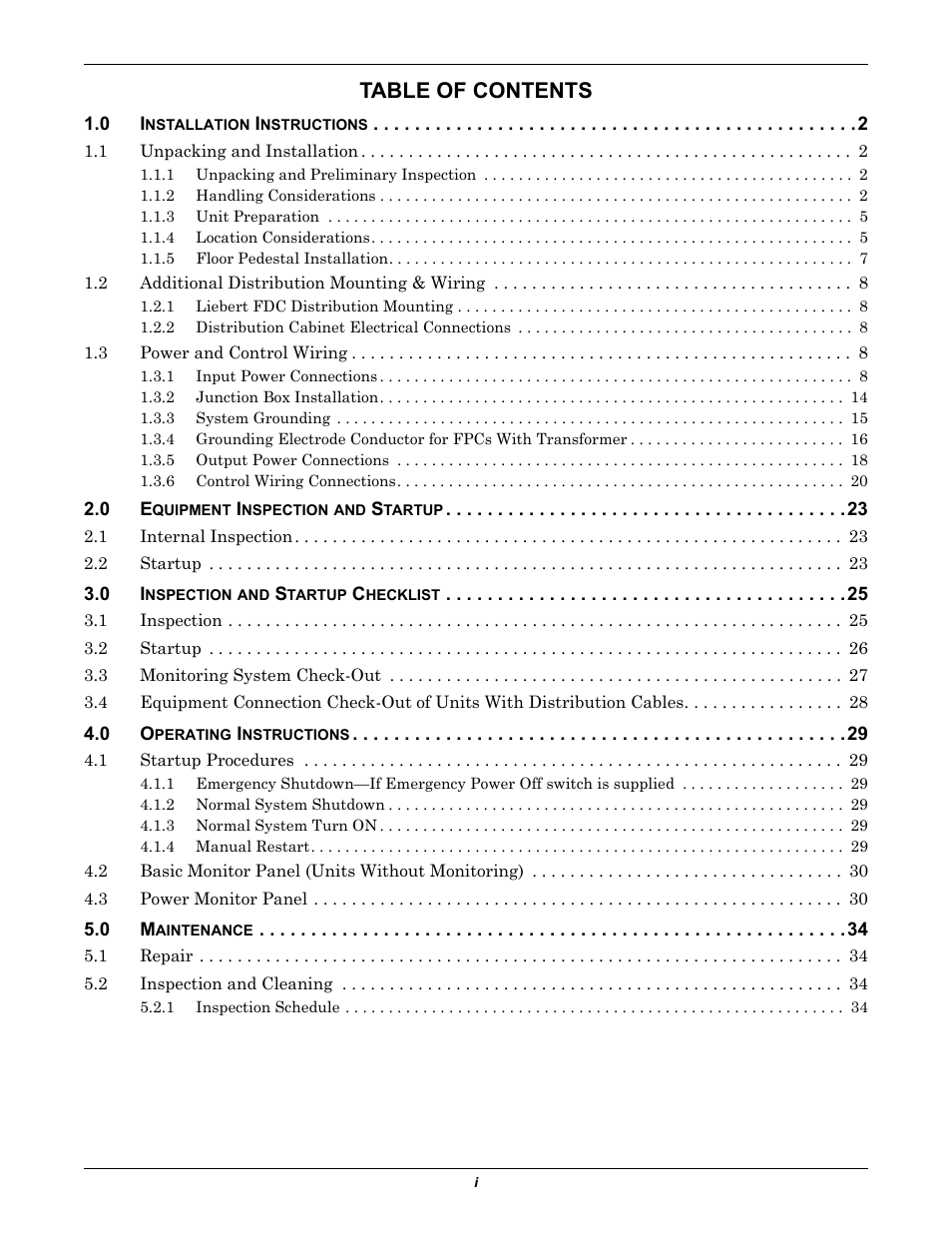 Emerson Liebert FPC User Manual | Page 3 / 40
