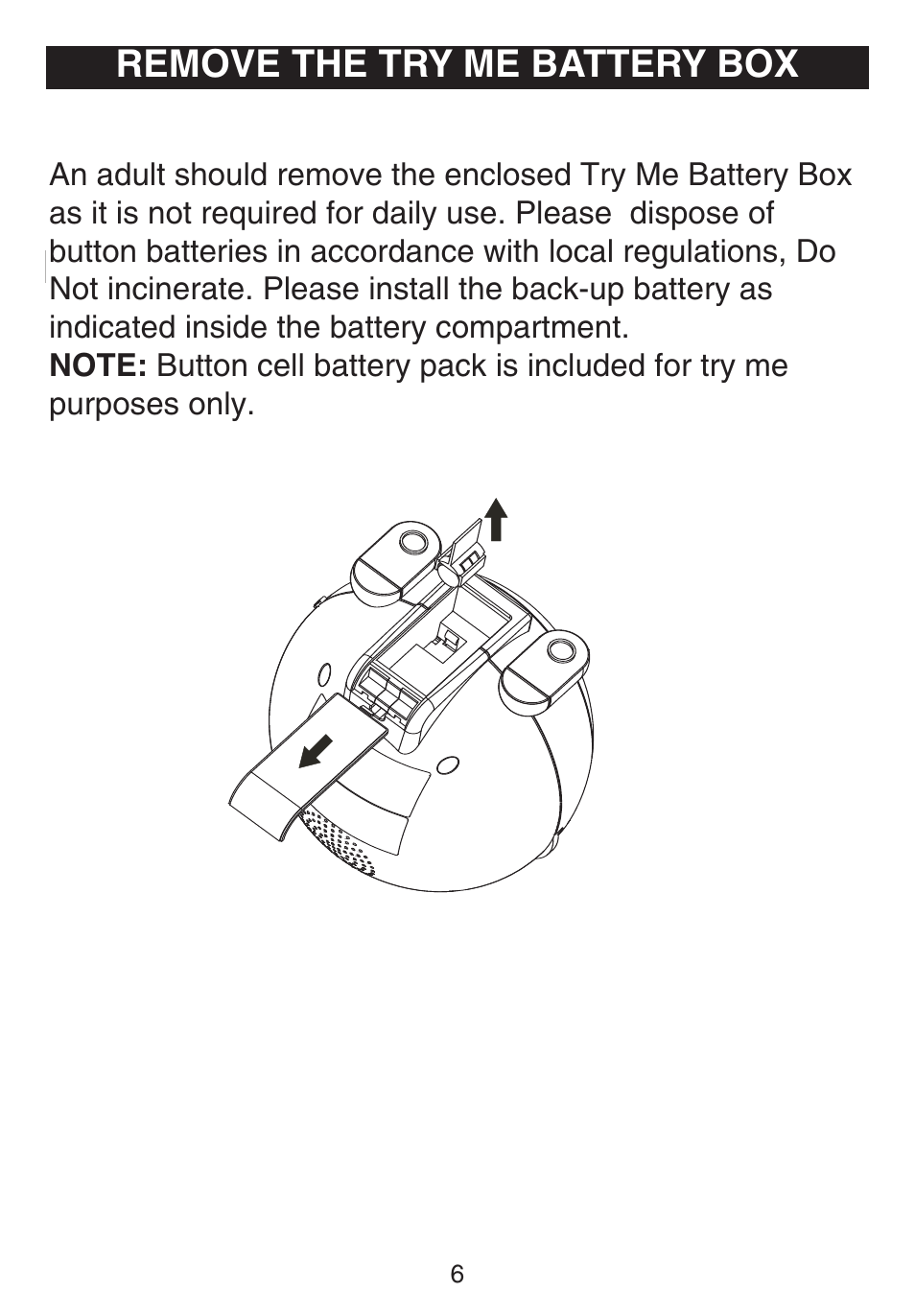 Remove the try me battery box | Emerson Radio DTE810 User Manual | Page 7 / 15