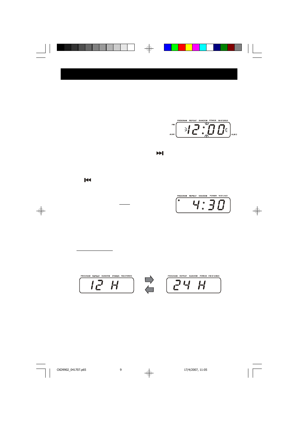 Operating instructions, Setting the time of day | Emerson Radio CKD9902 User Manual | Page 10 / 27