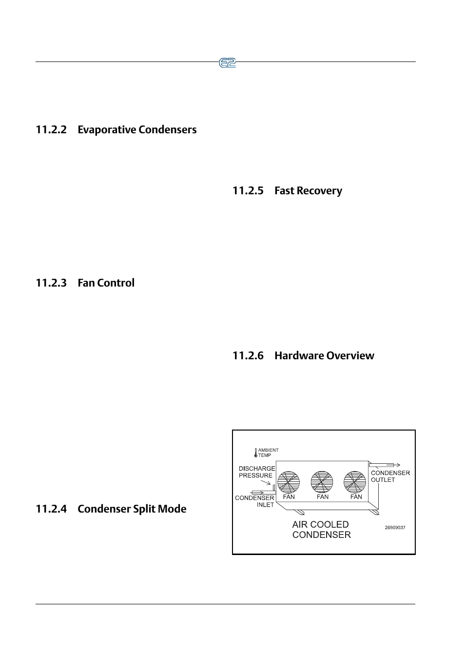 2 evaporative condensers, 3 fan control, 4 condenser split mode | 5 fast recovery, 6 hardware overview | Emerson E2 User Manual | Page 146 / 273