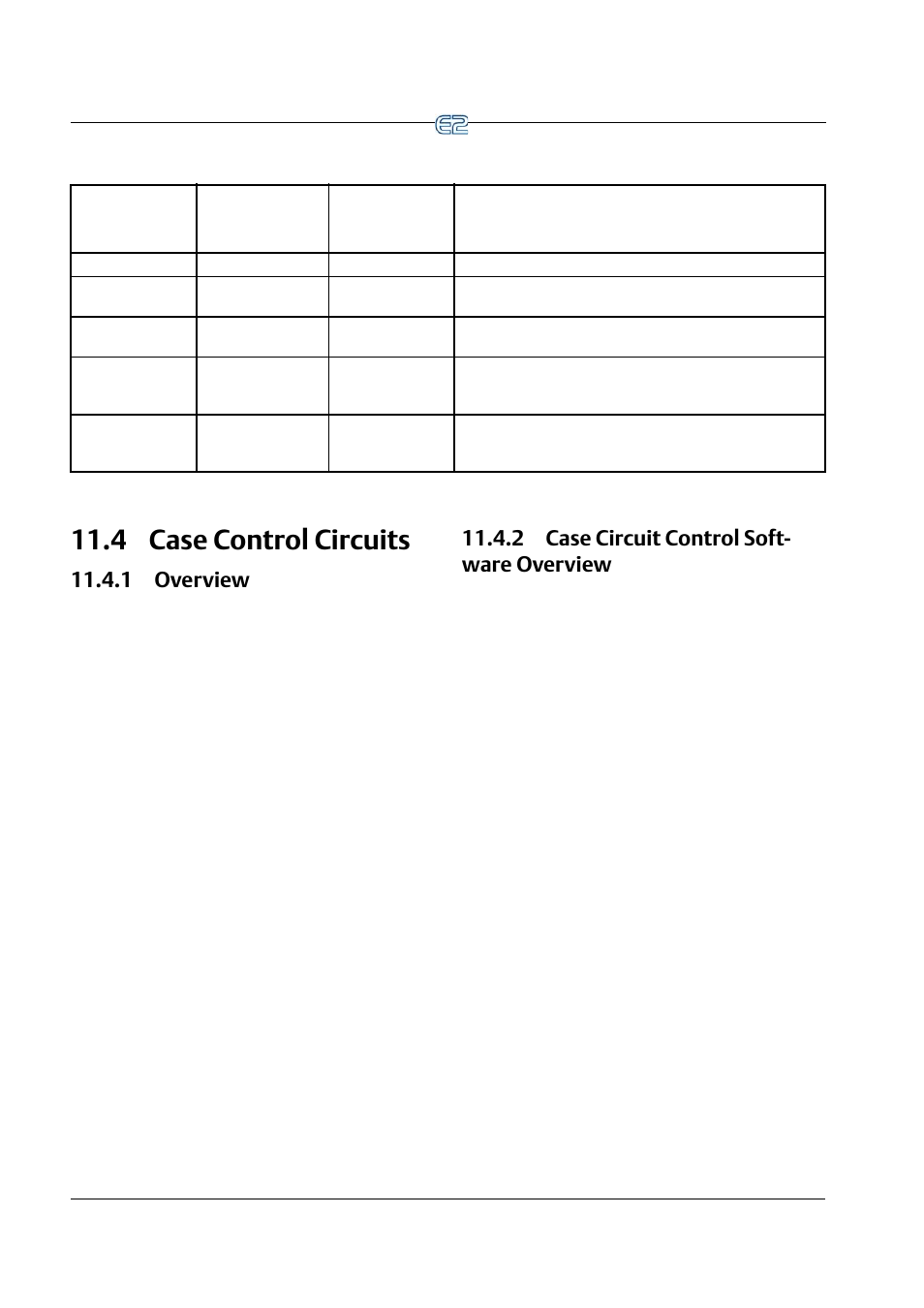 4 case control circuits, 1 overview, 2 case circuit control software overview | Ontrol, Ircuits, Ns (see section 11.4, case con- trol circuits), 2 case circuit control soft- ware overview | Emerson E2 User Manual | Page 152 / 273