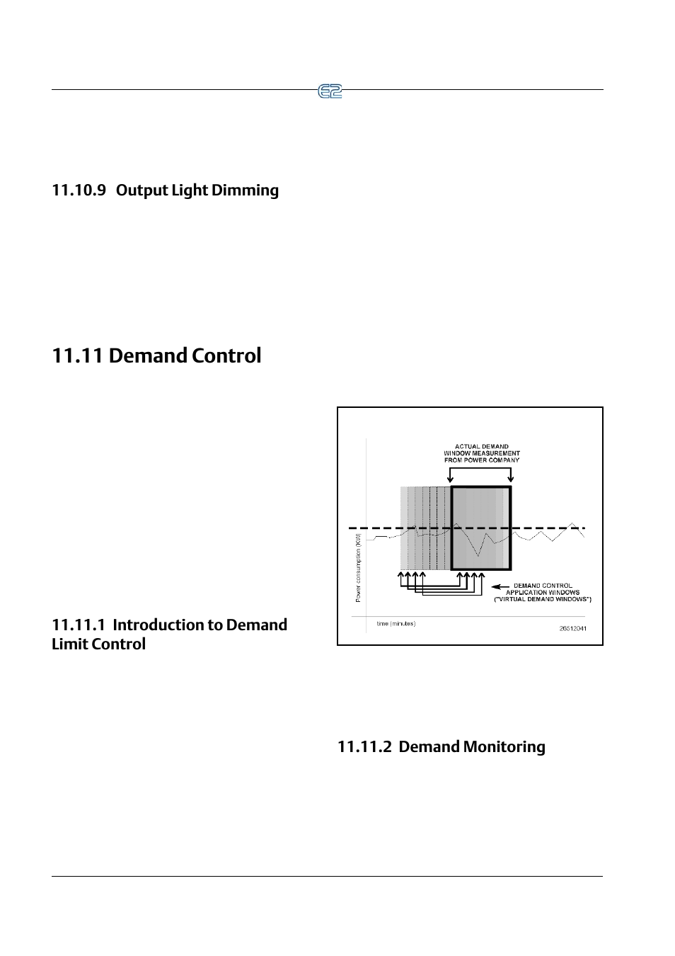 9 output light dimming, 11 demand control, 1 introduction to demand limit control | 2 demand monitoring, 9 output light dimming -34, 11 d, Emand, Ontrol | Emerson E2 User Manual | Page 176 / 273