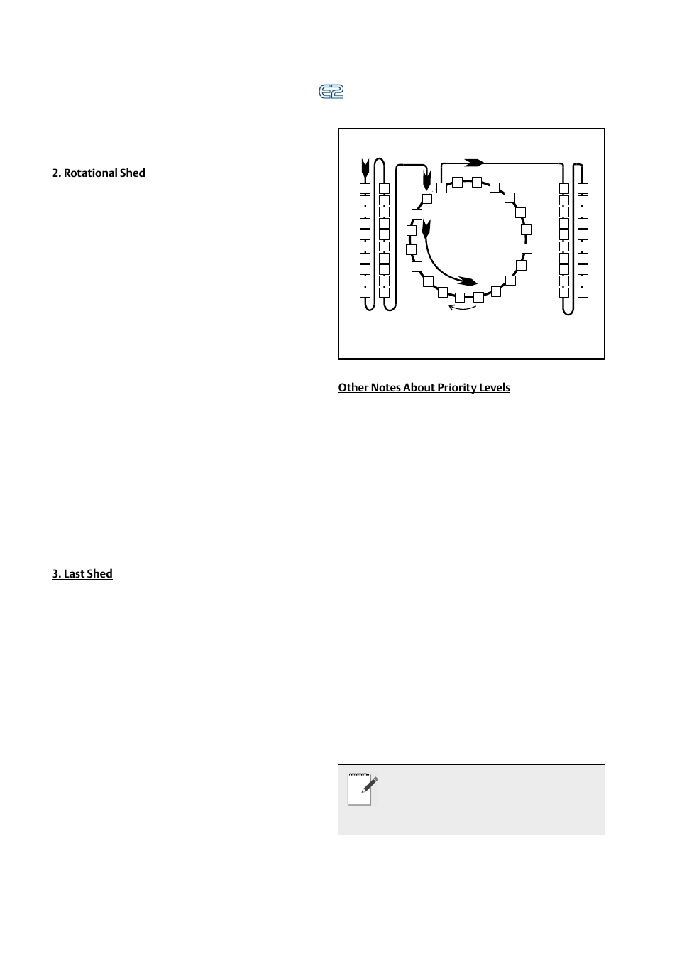 Rotational shed, Last shed, Other notes about priority levels | Emerson E2 User Manual | Page 178 / 273