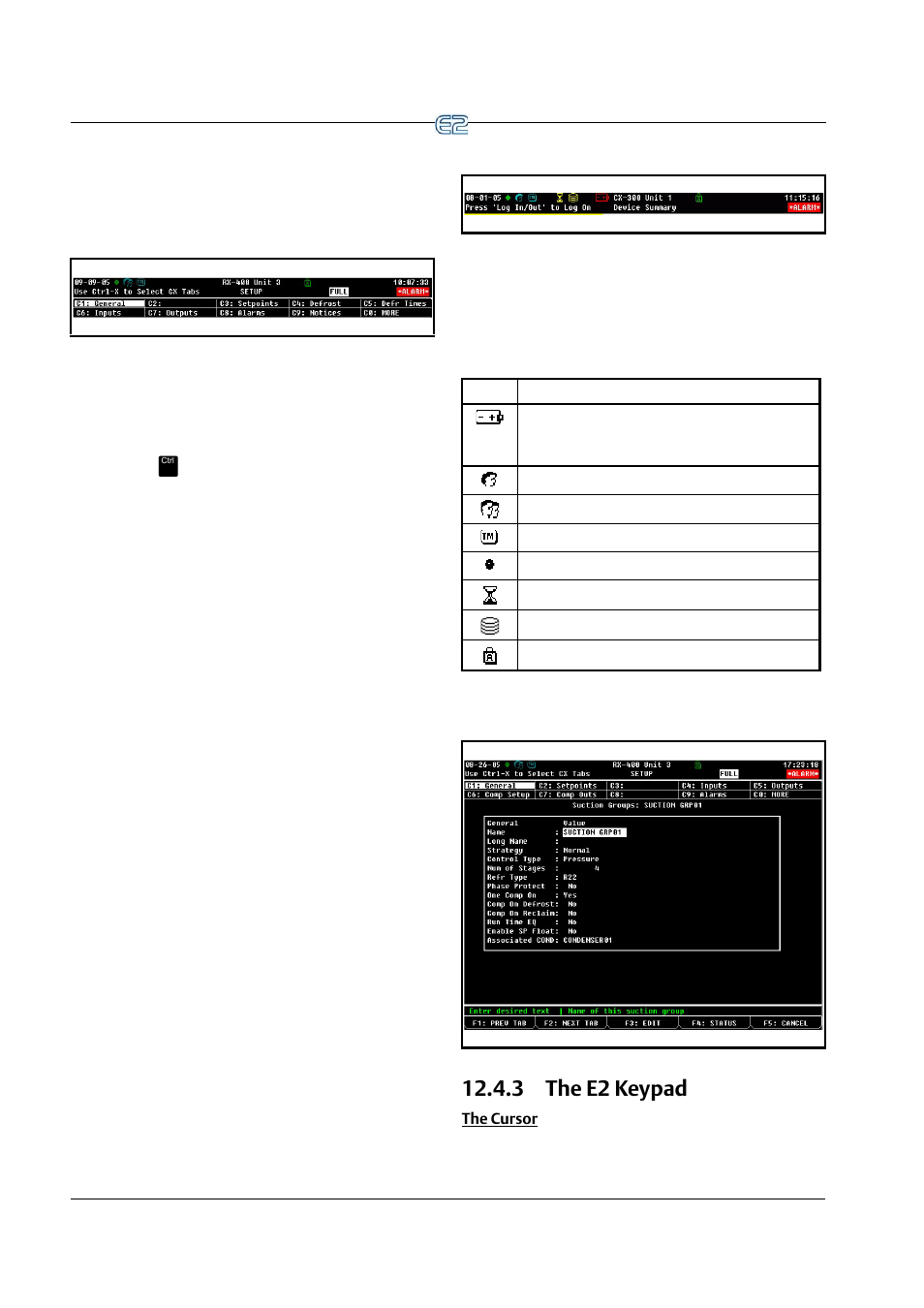 3 the e2 keypad, The cursor, 3 the e2 keypad -6 | Emerson E2 User Manual | Page 206 / 273