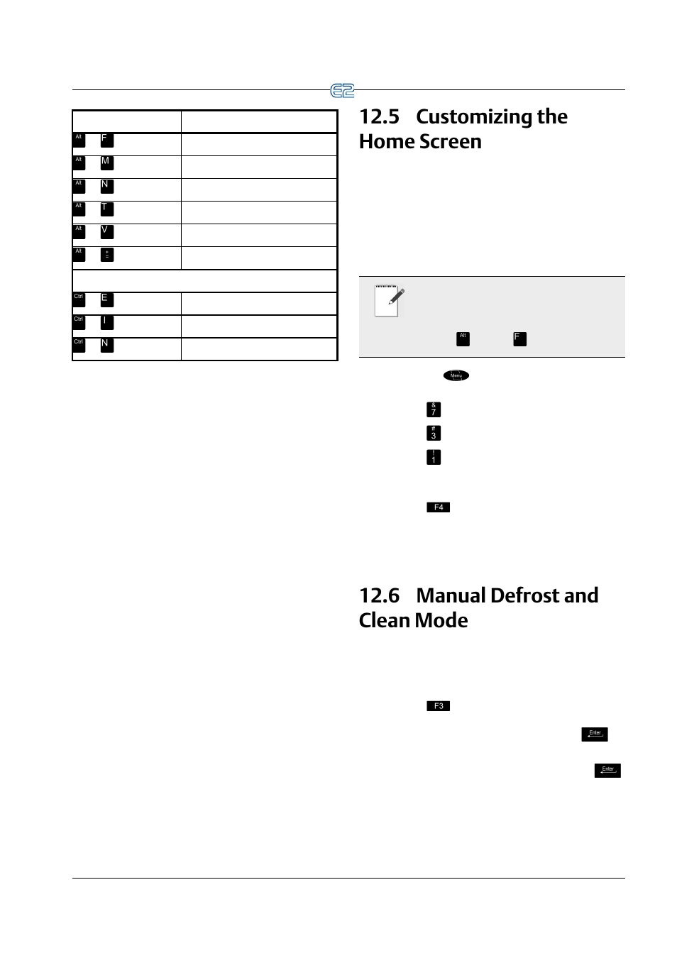 5 customizing the home screen, 6 manual defrost and clean mode, Ustomizing | Creen, Anual, Efrost, Lean | Emerson E2 User Manual | Page 209 / 273