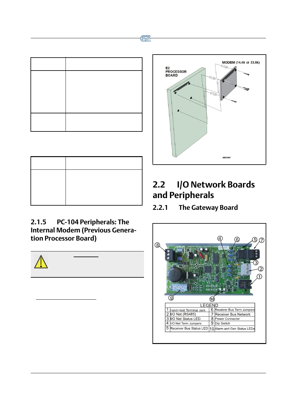 2 i/o network boards and peripherals, 1 the gateway board, 2 i/o n | Etwork, Oards, Eripherals, 1 the gateway board -3 | Emerson E2 User Manual | Page 27 / 273