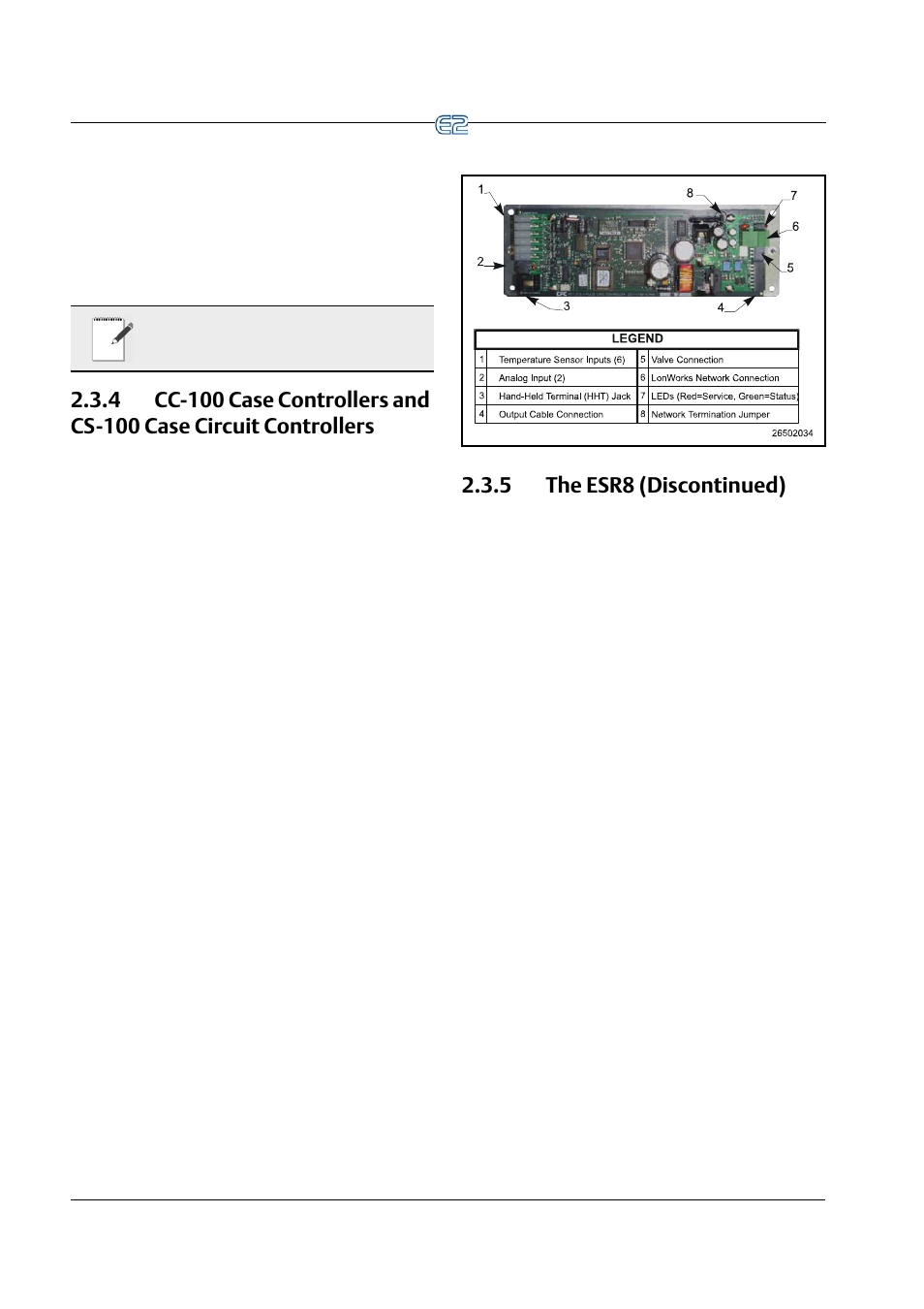 5 the esr8 (discontinued) | Emerson E2 User Manual | Page 36 / 273