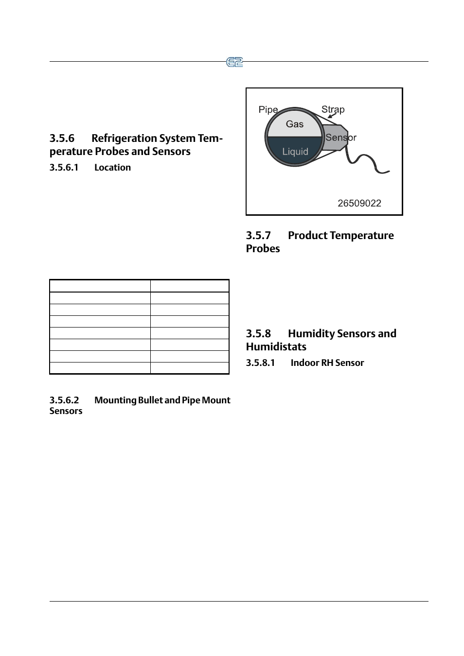 1 location, 2 mounting bullet and pipe mount sensors, 7 product temperature probes | 8 humidity sensors and humidistats, 1 indoor rh sensor, 1 indoor rh sensor -9 | Emerson E2 User Manual | Page 47 / 273