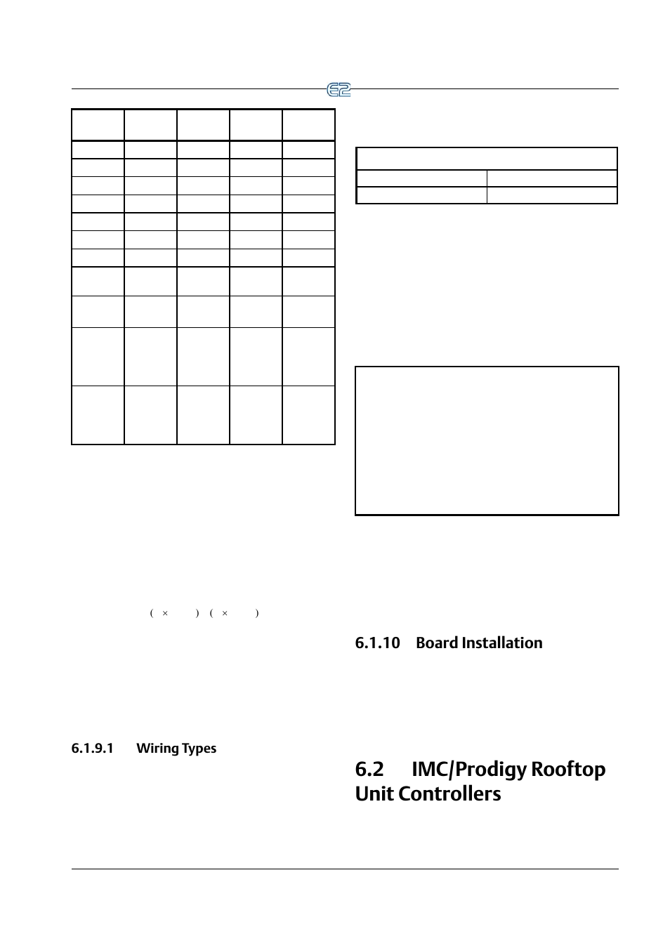 1 wiring types, 10 board installation, 2 imc/prodigy rooftop unit controllers | 1 wiring types -5, 10 board installation -5, 2 imc/p, Rodigy, Ooftop, Ontrollers | Emerson E2 User Manual | Page 65 / 273