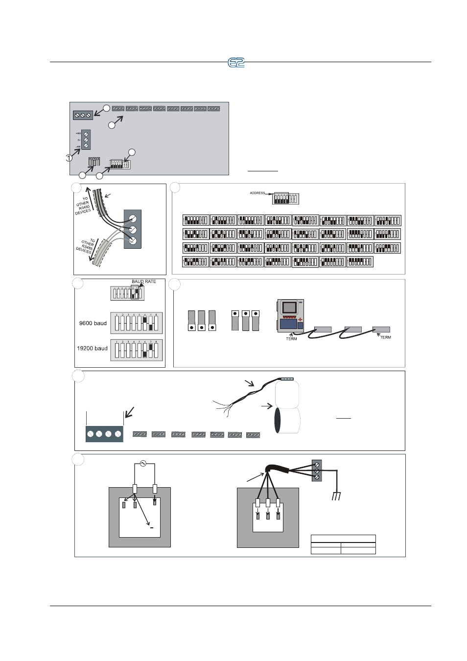 Multiflex esr installation guide, Rs485 i/o net, Ect modbus the rs485 network and hardware setup | I/ o n e t, Primary side, L2 l1 secondary side, Valve connectors on the multiflex esr board (1-8), Ac1 ac2, Connect the multiflex esr to the i/o network, No termination (jumpers in the down position) | Emerson E2 User Manual | Page 79 / 273