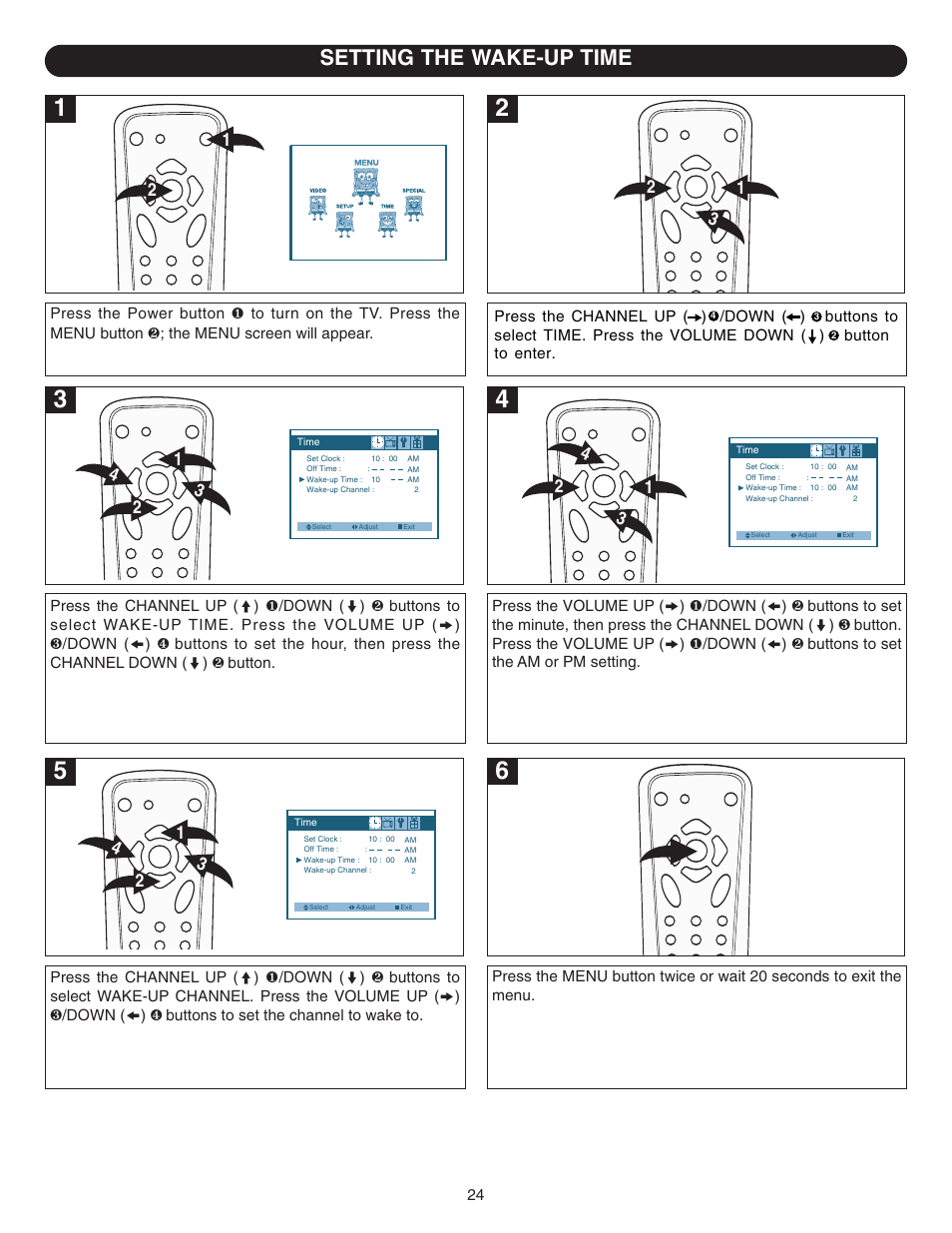 Setting the wake-up time | Emerson SB315 User Manual | Page 25 / 30