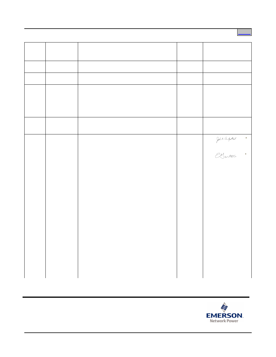 Revision record | Emerson LXP48F1 User Manual | Page 43 / 43