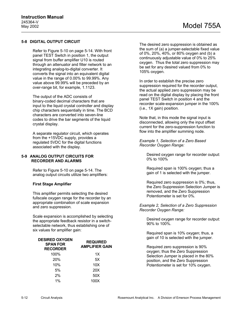 8 digital output circuit, 9 analog output circuits for recorder and alarms, Model 755a | Emerson 755A User Manual | Page 66 / 90