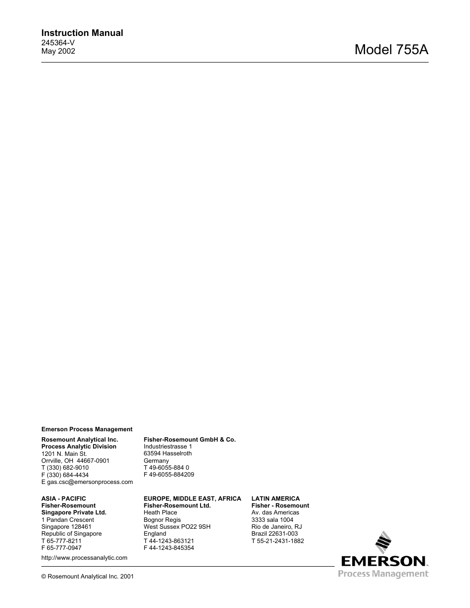 Emerson process management - worldwide, Model 755a | Emerson 755A User Manual | Page 84 / 90