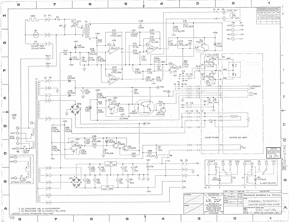 617186 schematic diagram, case board | Emerson 755A User Manual | Page 85 / 90