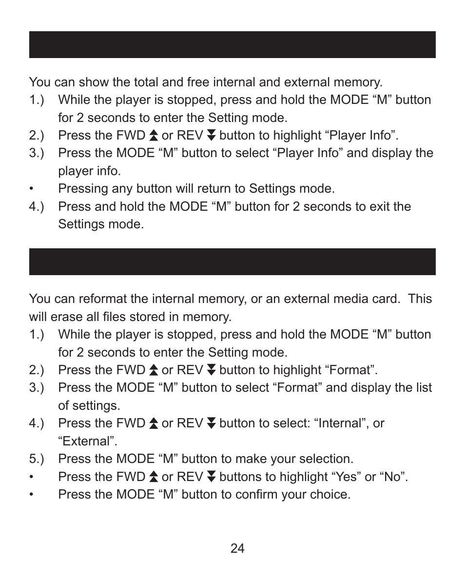 Show player information | Emerson MP205 User Manual | Page 24 / 28