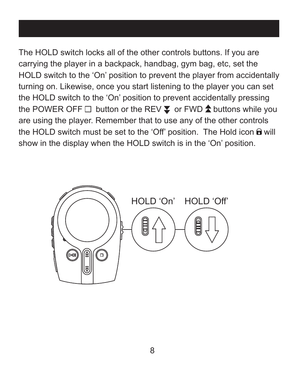 Hold switch | Emerson MP205 User Manual | Page 8 / 28