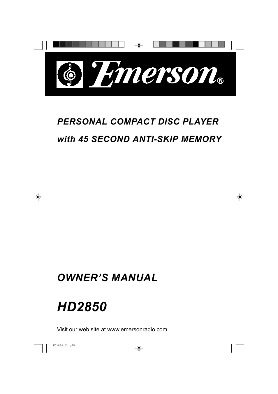 Emerson Radio HD2850 User Manual | 16 pages