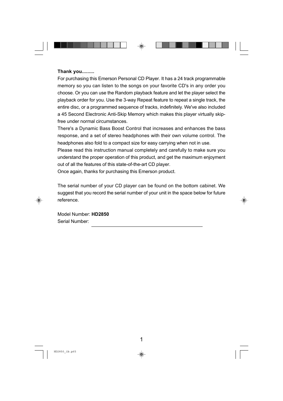 Emerson Radio HD2850 User Manual | Page 2 / 16
