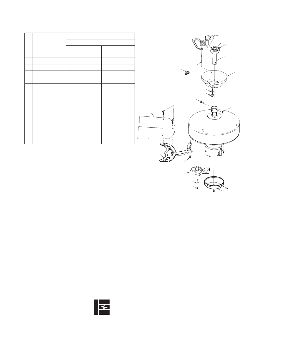 Emerson, Air comfort products, Repair parts listing | How to order repair parts | Emerson CF742PFOB User Manual | Page 8 / 8